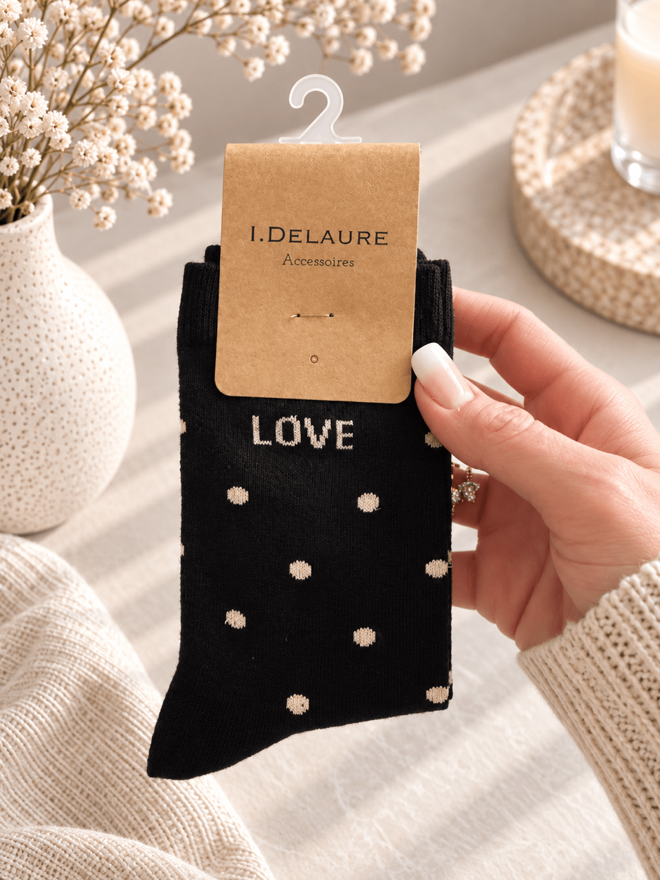 LOVE Socken - Schwarz - OYKAMI in a box
