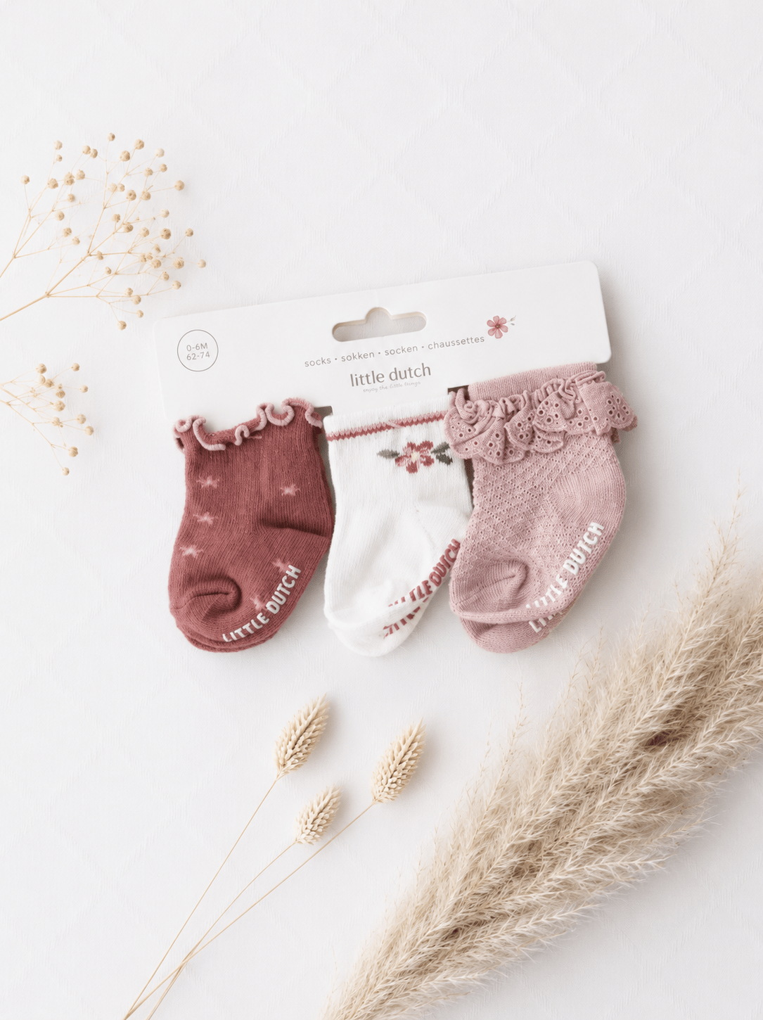 Mädchen Socken Set (Rosa/Weiss) - OYKAMI in a box