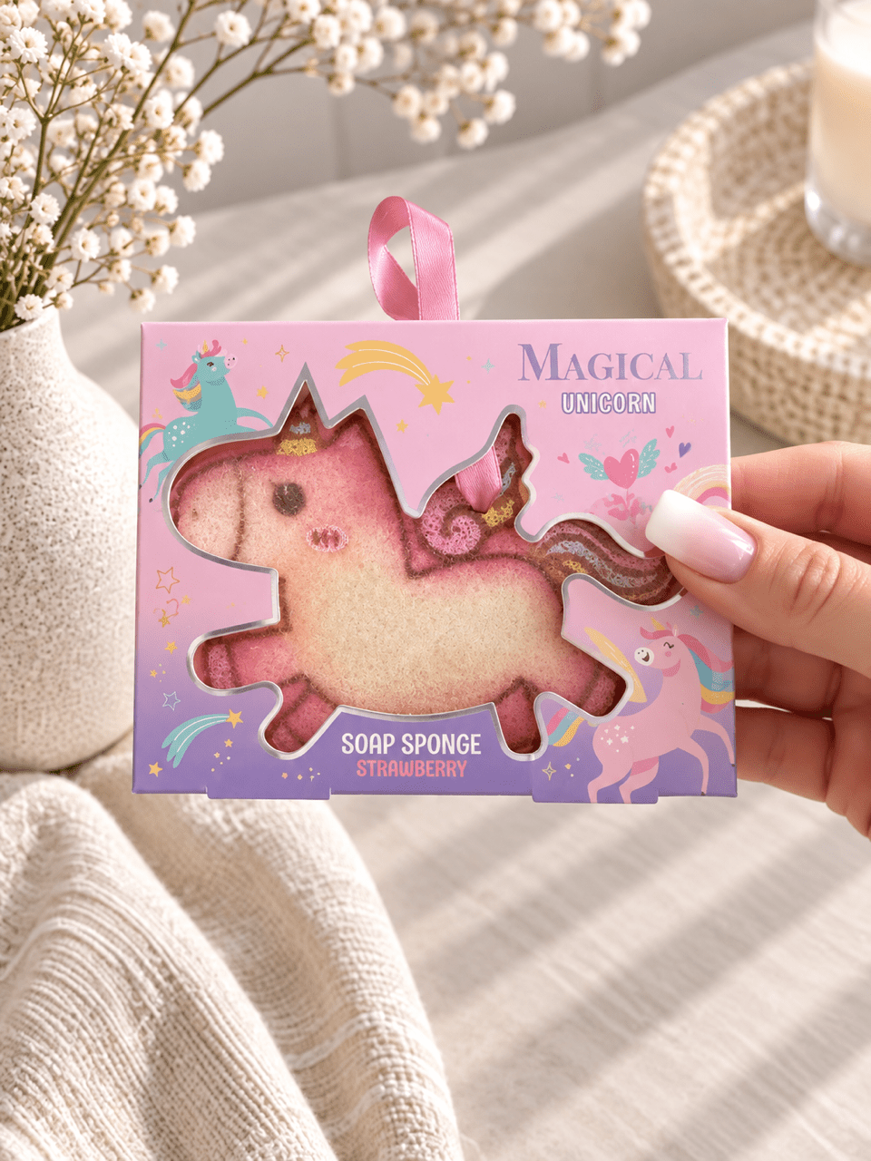 Magical Unicorn Soap Sponge – Erdbeerduft - OYKAMI in a box