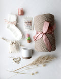 Mama & Baby Geschenkbox braune Decke 