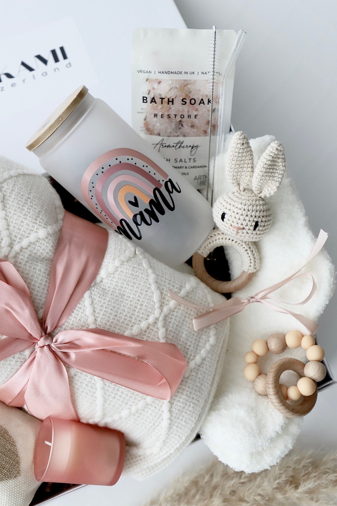 Mama & Baby Geschenkbox Weisse Decke "Kapstadt" - OYKAMI in a box