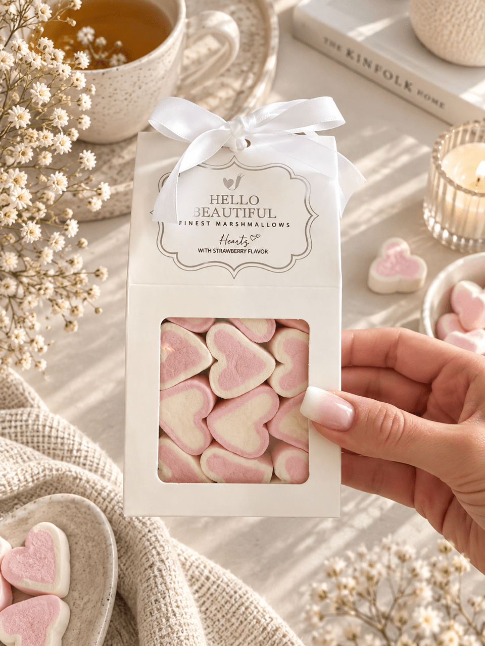 Marshmallows Herzen – Strawberry Love - OYKAMI in a box