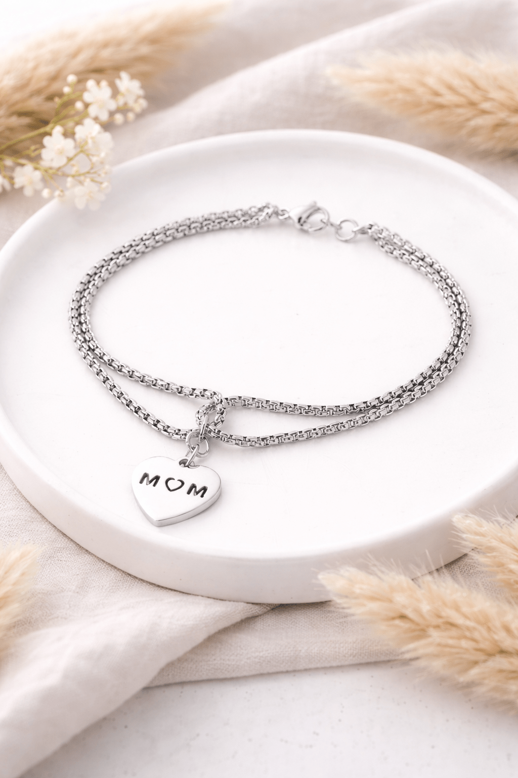 MOM Armband versilbert - OYKAMI in a box