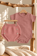 OYKAMI Baby Strick Set Bloomer – Altrosa - OYKAMI in a box