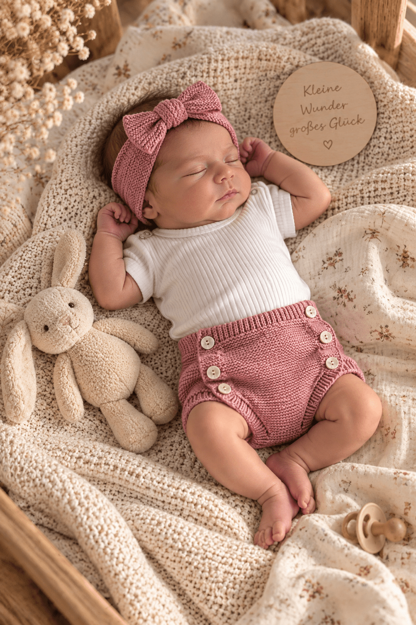 OYKAMI Baby Strick Set Bloomer – Rosa - OYKAMI in a box