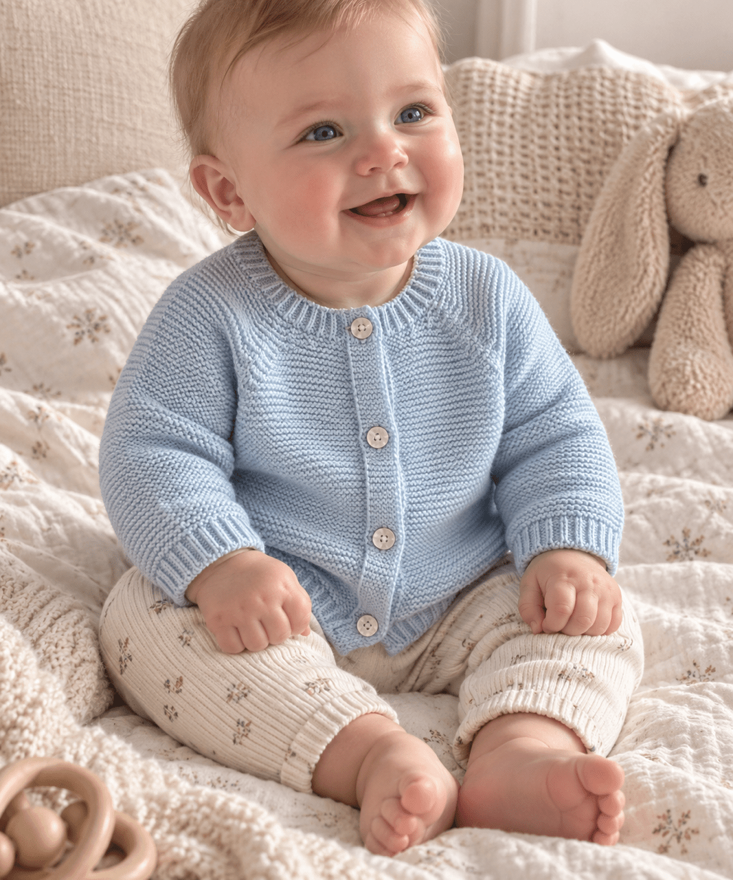OYKAMI Baby Strickjacke – Organic Cotton - Hellblau - OYKAMI in a box