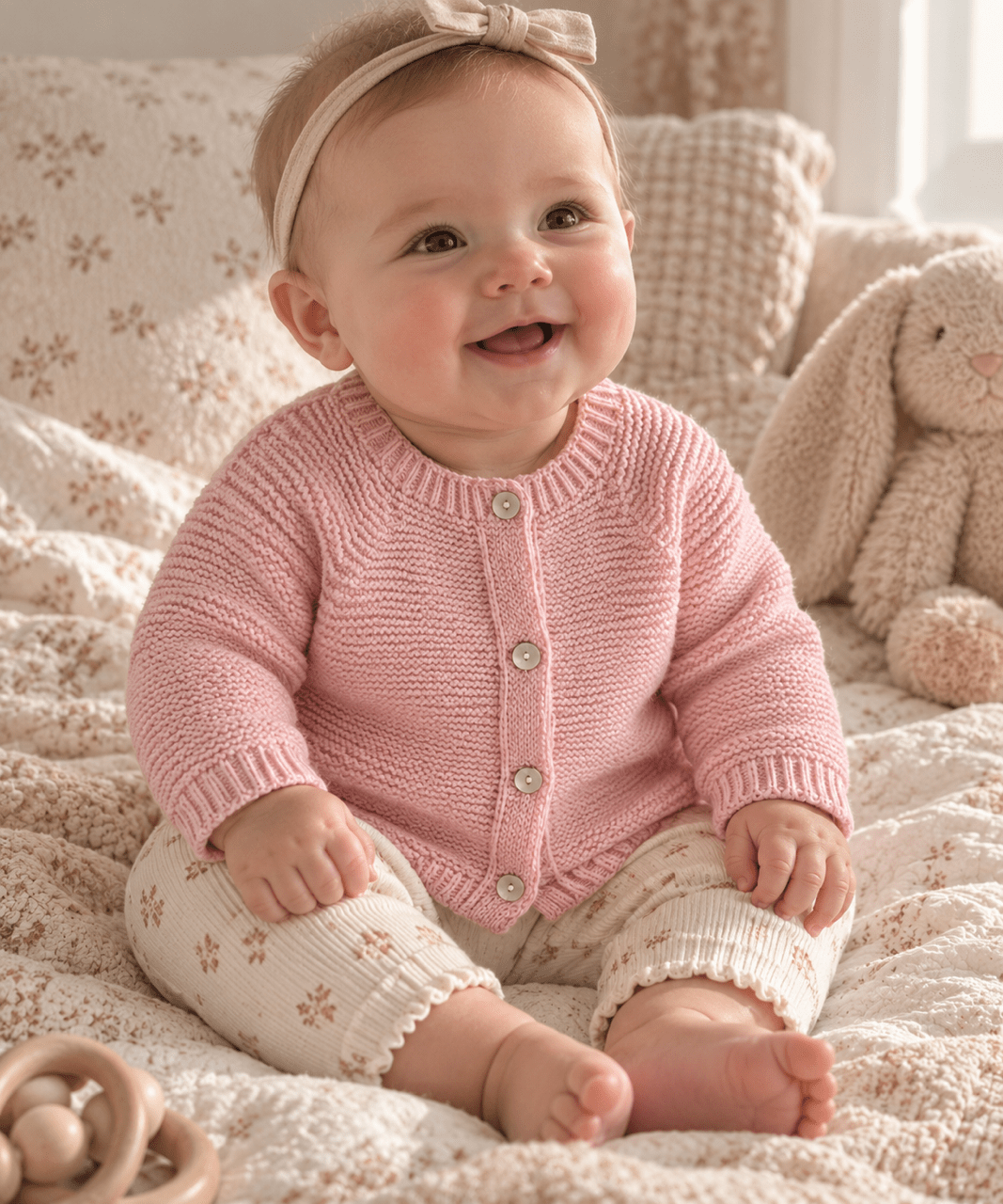 OYKAMI Baby Strickjacke – Organic Cotton - Rosa - OYKAMI in a box