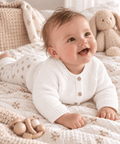 OYKAMI Baby Strickjacke – Organic Cotton - Weiss - OYKAMI in a box