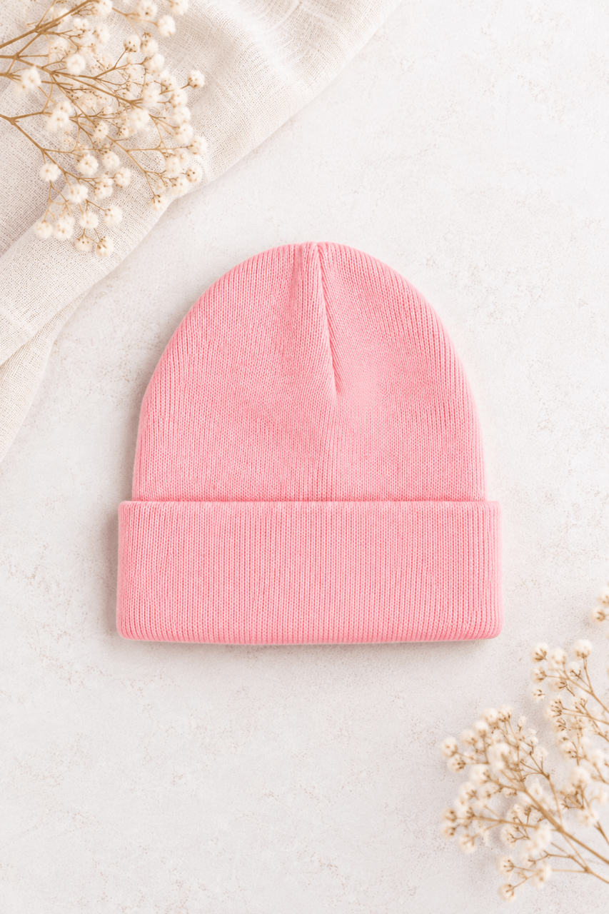 Rosa Strickmütze – cosy & cute - OYKAMI in a box