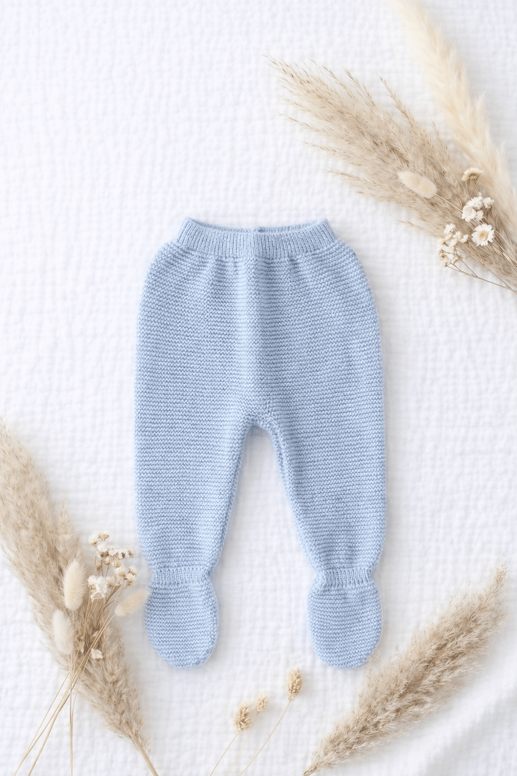 Strickhose mit Fuss blau - OYKAMI in a box