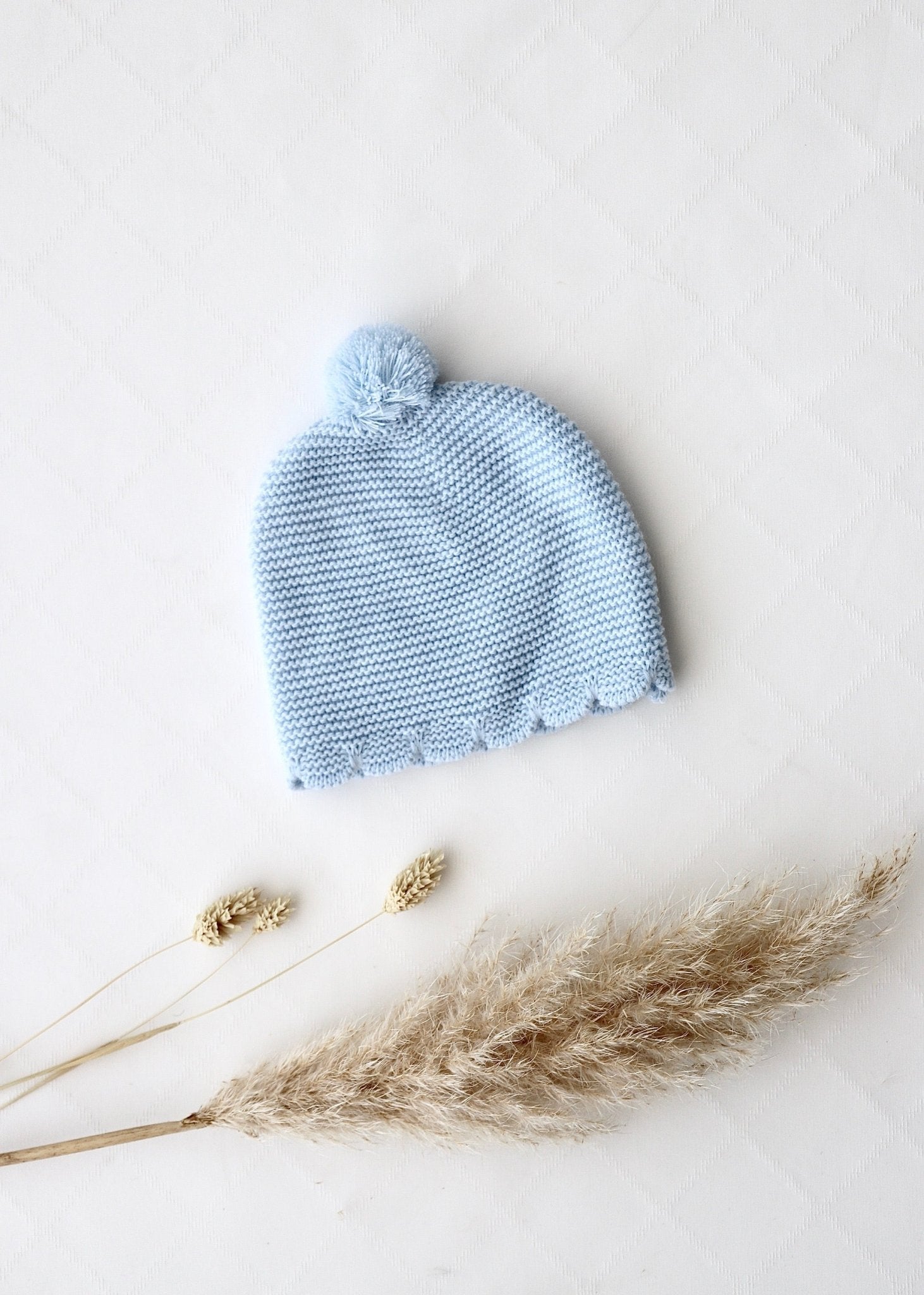 Strickmütze mit Wellenrand Blau - OYKAMI in a box