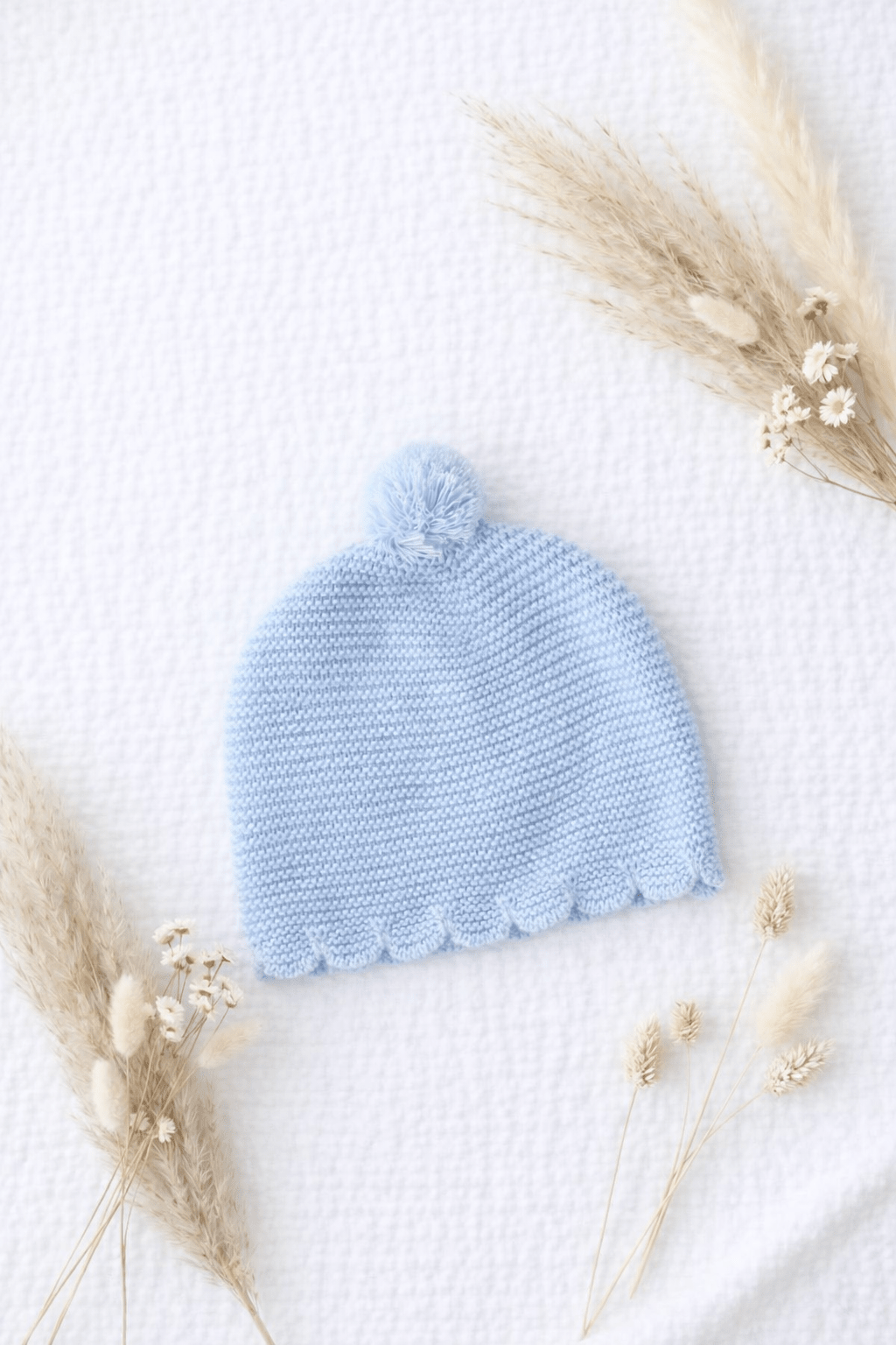 Strickmütze mit Wellenrand Blau - OYKAMI in a box