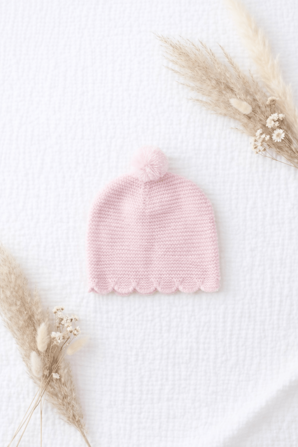 Strickmütze mit Wellenrand Rosa - OYKAMI in a box