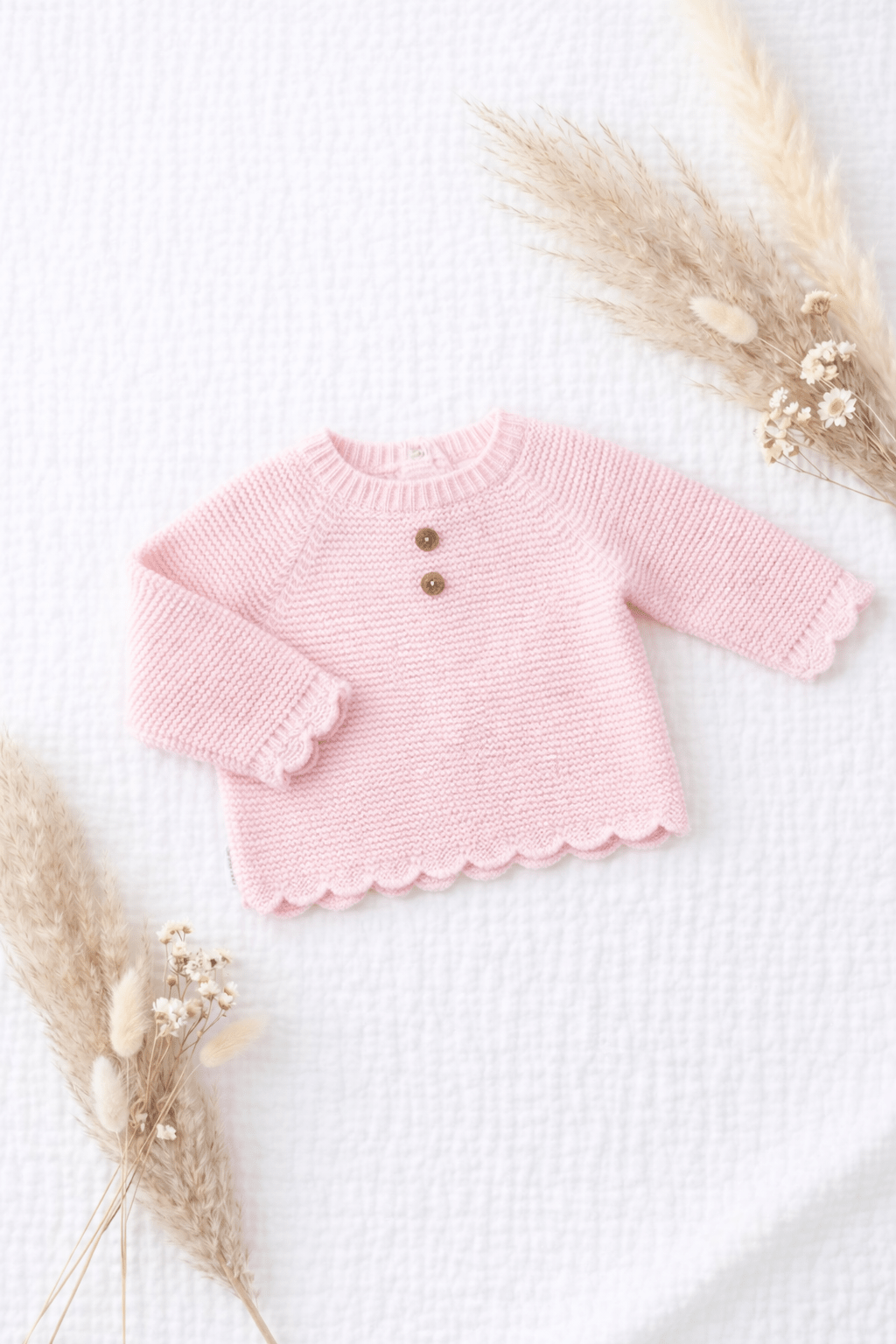 Strickpullover mit Holzknöpfen Rosa - OYKAMI in a box