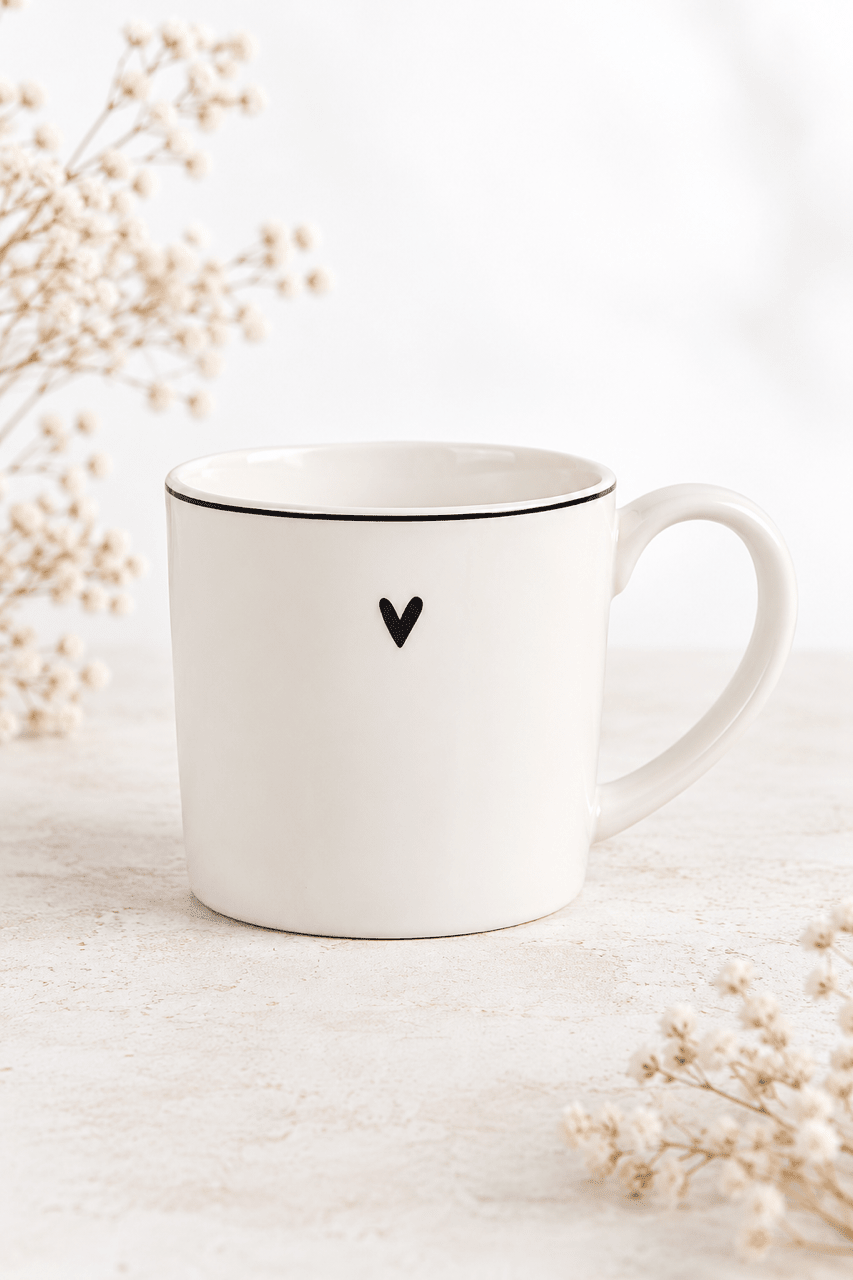 Tasse mit kleinem Herz – Weiss - OYKAMI in a box