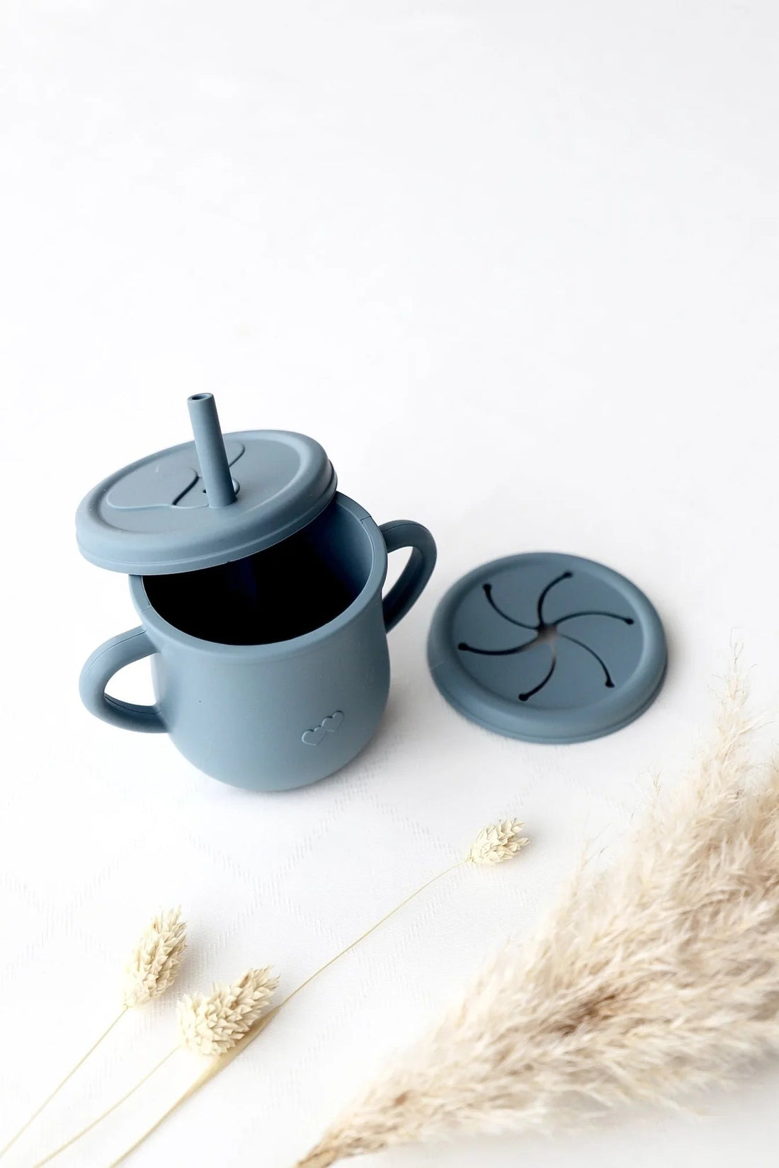 Trink- und Snackbecher mit Deckeln blau - OYKAMI in a box