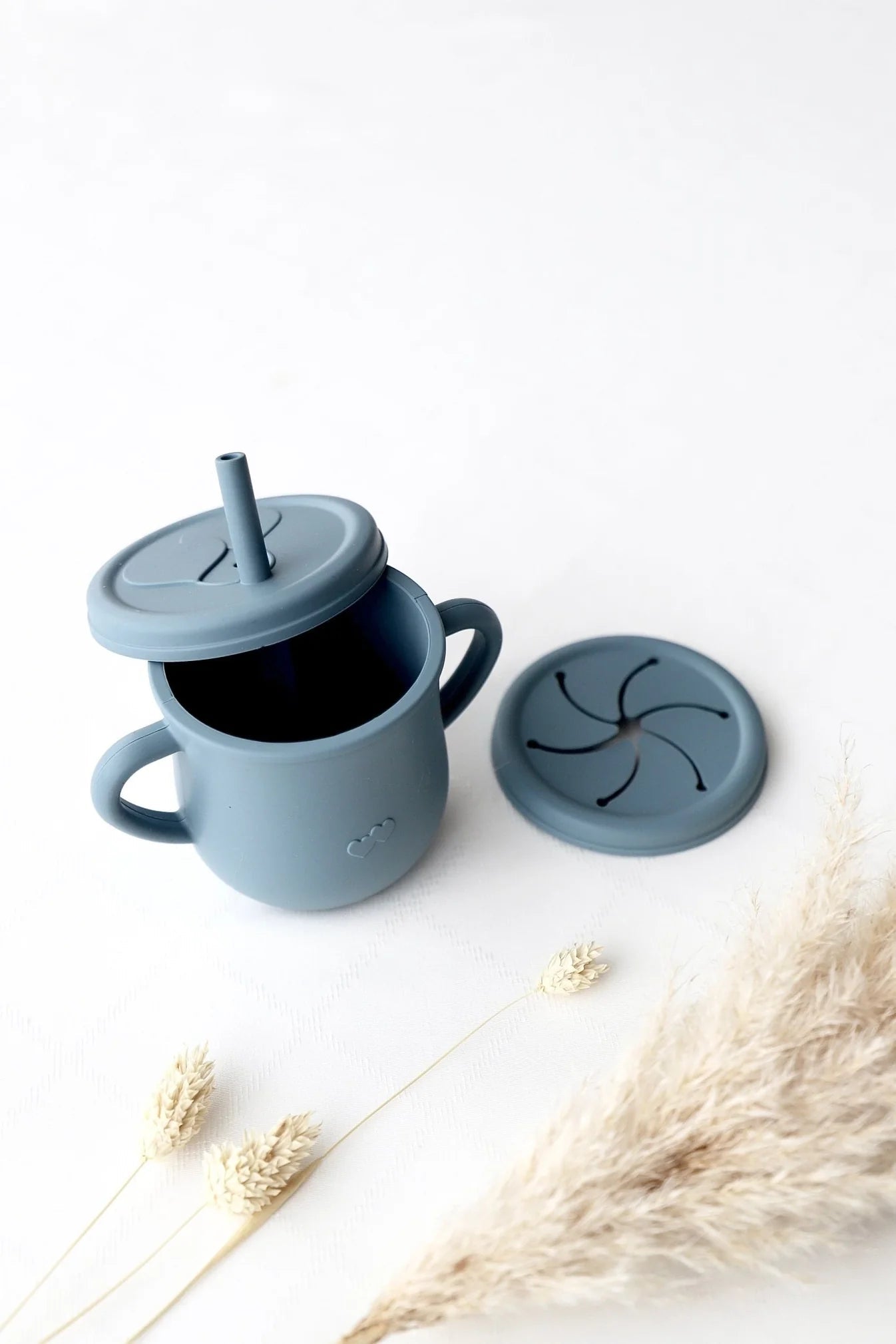Trink- und Snackbecher mit Deckeln blau - OYKAMI in a box