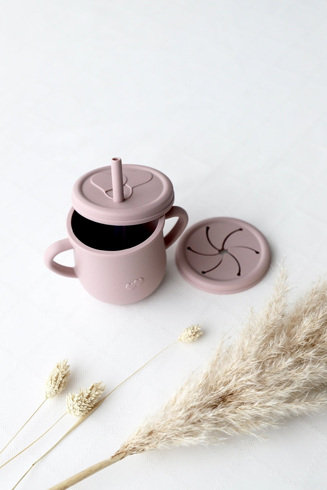Trink - und Snackbecher mit Deckeln rosa - OYKAMI in a box
