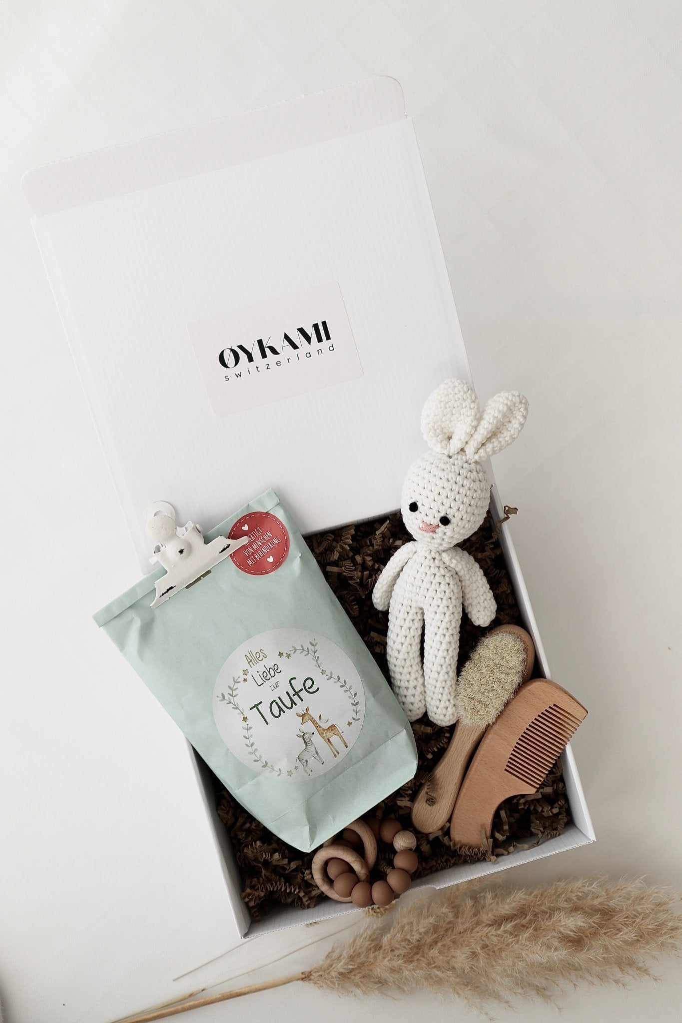 Überraschungs Geschenkbox "Alles Liebe zur Taufe" - Wundertüte zur Taufe mit lieben Wünschen - OYKAMI in a box