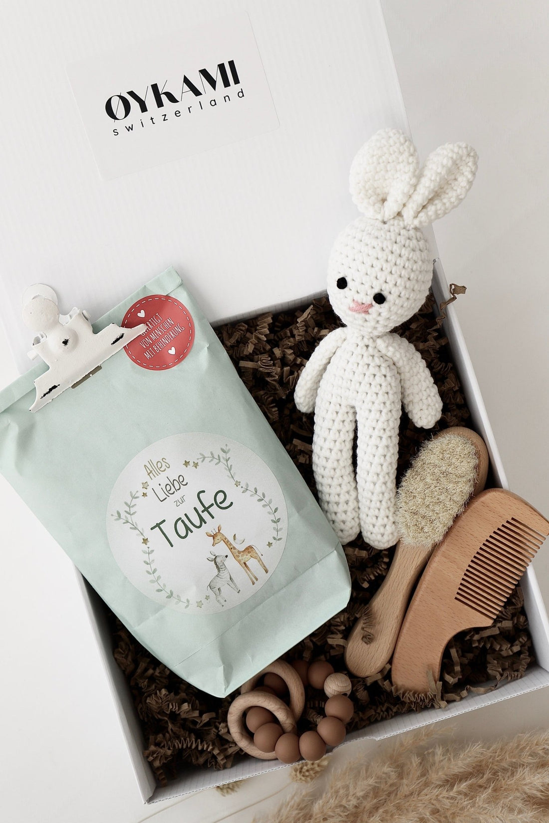 Überraschungs Geschenkbox "Alles Liebe zur Taufe" - Wundertüte zur Taufe mit lieben Wünschen - OYKAMI in a box