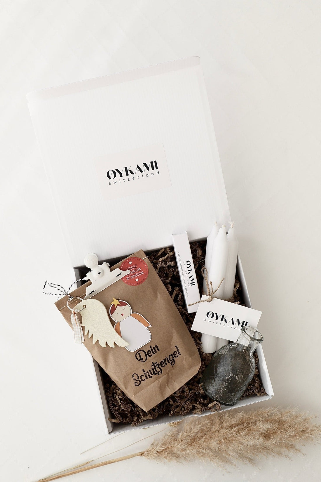 Überraschungs Geschenkbox "Dein Schutzengel" - Wundertüte mit Flügel Schlüsselanhänger - OYKAMI in a box