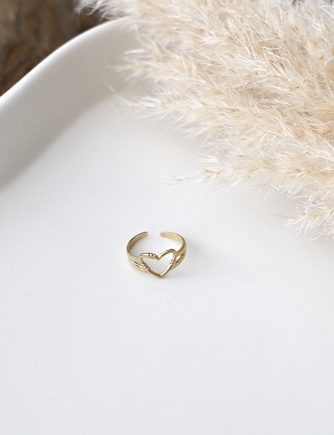 Vergoldeter Ring mit Herz - Design - OYKAMI in a box